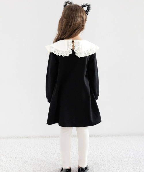 Bee des Bee(ビーデスビー)の「襟付きワンピース(ワンピース・キッズ・ブラック/グレー・110cm/100cm/120cm/130cm/140cm/150cm)」の8枚目の写真