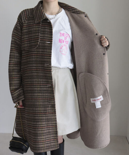 fredy emue(フレディエミュ)の「Aラインステンカラーリバーコート(ポンチョ・レディース・ベージュ/ベージュ系その他・38)」の6枚目の写真