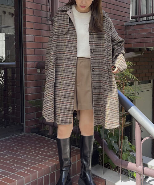 fredy emue(フレディエミュ)の「Aラインステンカラーリバーコート(ポンチョ・レディース・ベージュ/ベージュ系その他・38)」の11枚目の写真