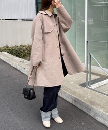 fredy emue（フレディエミュ）の「Aラインステンカラーリバーコート（ポンチョ・レディース）」