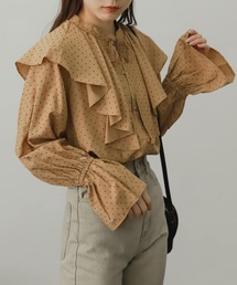 SENSE OF PLACE by URBAN RESEARCH（センスオブプレイスバイアーバンリサーチ）の「フロッキードットラッフルカラーブラウス（シャツ/ブラウス・レディース）」