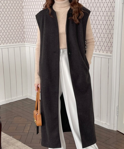 emi+(エミプラス)の「3WAYレイヤードトロングコート(チェスターコート・レディース・アイボリー/チャコールグレー/ブルー・M/L)」の19枚目の写真