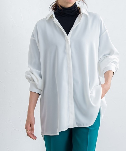 Pierrot(ピエロ)の「タートルネックストレッチインナー(Tシャツ/カットソー・レディース・ミント/ブラック/オフホワイト・M/L)」の8枚目の写真