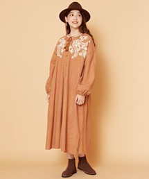 チャイハネ | 【チャイハネ】アプロー刺繍ワンピース(シャツワンピース)