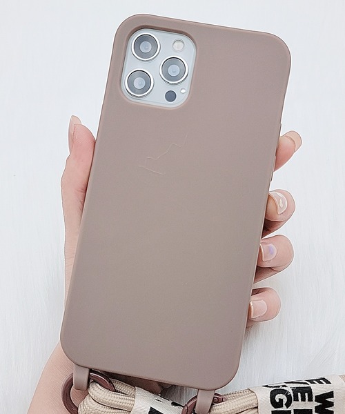 セール】ネックストラップ付 シリコンiPhoneケース（スマホケース