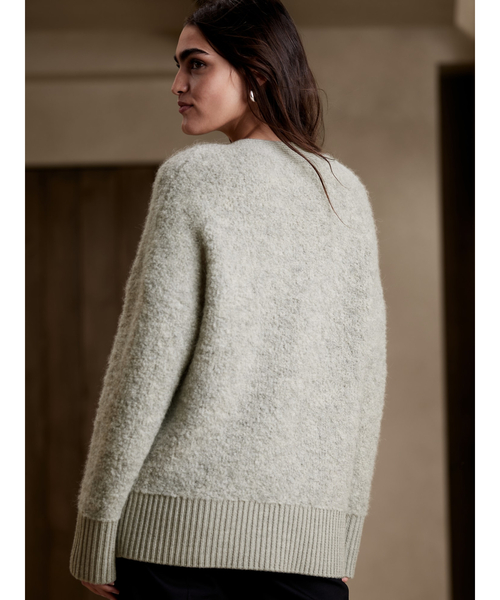 Banana Republic（バナナリパブリック）の「Safidoブークレカーディガン（カーディガン/ボレロ・レディース・ライトグレー/アイボリー・XS/S/M/L）」の5枚目の写真