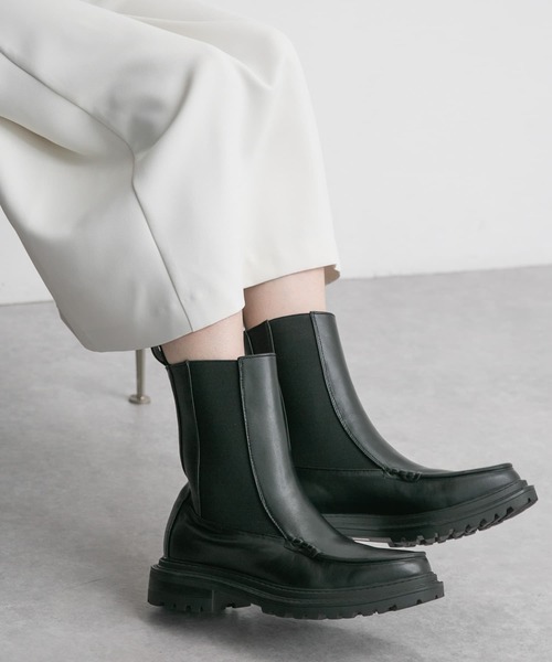 KBF（ケイビーエフ）の「モカシントゥサイドゴアブーツ（ブーツ・レディース・ダークブラウン/ブラック・38/37/36）」の9枚目の写真