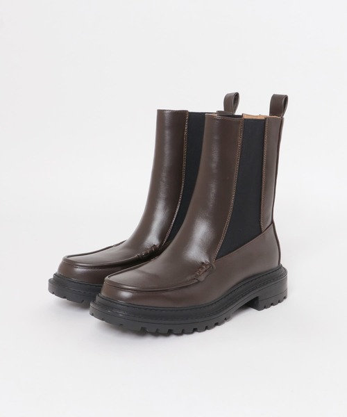 KBF（ケイビーエフ）の「モカシントゥサイドゴアブーツ（ブーツ・レディース・ダークブラウン/ブラック・38/37/36）」の10枚目の写真