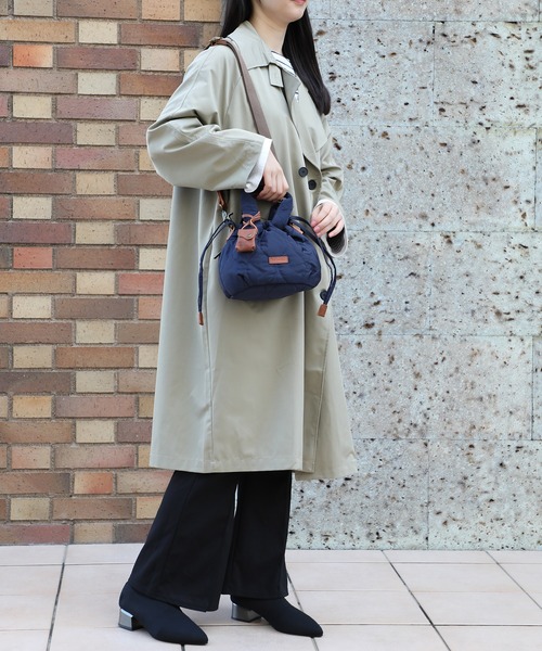 toleur（トーラ）の「【toleur】ポリキルティング/カウレザー巾着トートバッグ トーラ ※11806（トートバッグ・レディース・ネイビー/グレイッシュベージュ/ライトブラウン/カーキ・FREE）」の16枚目の写真