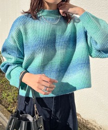 Lui's | グラデーションショートニットトップス(ニット/セーター)