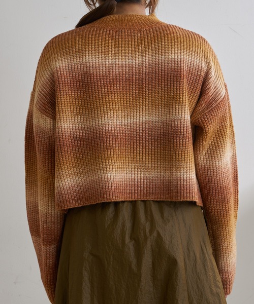 Lui's(ルイス)の「グラデーションショートニットトップス(ニット/セーター・レディース・パープル/キャメル/ミント・FREE)」の20枚目の写真