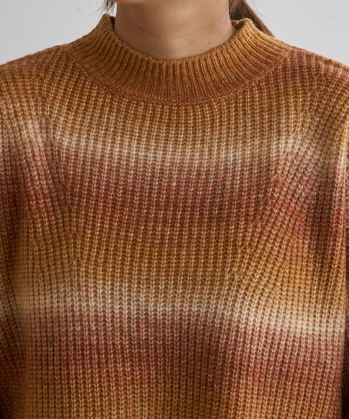 Lui's(ルイス)の「グラデーションショートニットトップス(ニット/セーター・レディース・パープル/キャメル/ミント・FREE)」の21枚目の写真