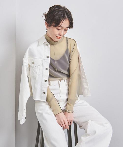 UNITED ARROWS（ユナイテッドアローズ）の「チュール ハイネック カットソー（Tシャツ/カットソー・レディース・ナチュラル/オフホワイト/ブラック・FREE）」の3枚目の写真