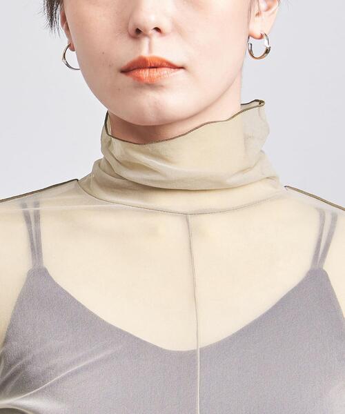 UNITED ARROWS（ユナイテッドアローズ）の「チュール ハイネック カットソー（Tシャツ/カットソー・レディース・ナチュラル/オフホワイト/ブラック・FREE）」の7枚目の写真