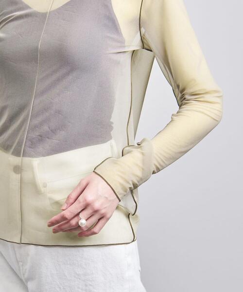 UNITED ARROWS（ユナイテッドアローズ）の「チュール ハイネック カットソー（Tシャツ/カットソー・レディース・ナチュラル/オフホワイト/ブラック・FREE）」の8枚目の写真