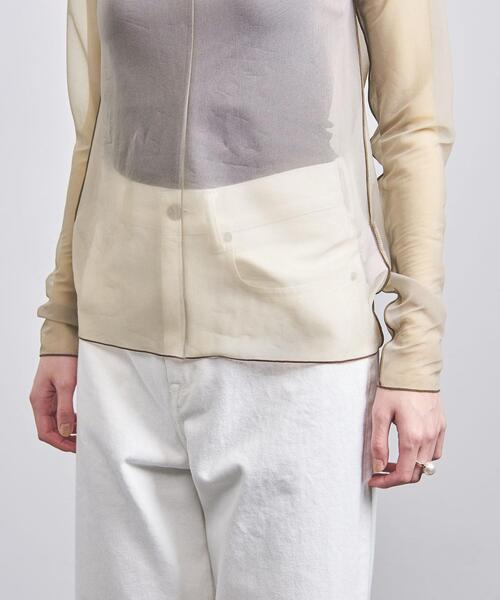 UNITED ARROWS（ユナイテッドアローズ）の「チュール ハイネック カットソー（Tシャツ/カットソー・レディース・ナチュラル/オフホワイト/ブラック・FREE）」の9枚目の写真