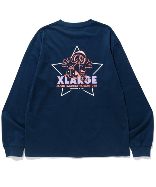 XLARGE(エクストララージ)の「AIM FOR REPDIGIT L/S TEE(Tシャツ/カットソー・メンズ・ブラック/ホワイト/ネイビー・S/M/L/XL)」の5枚目の写真