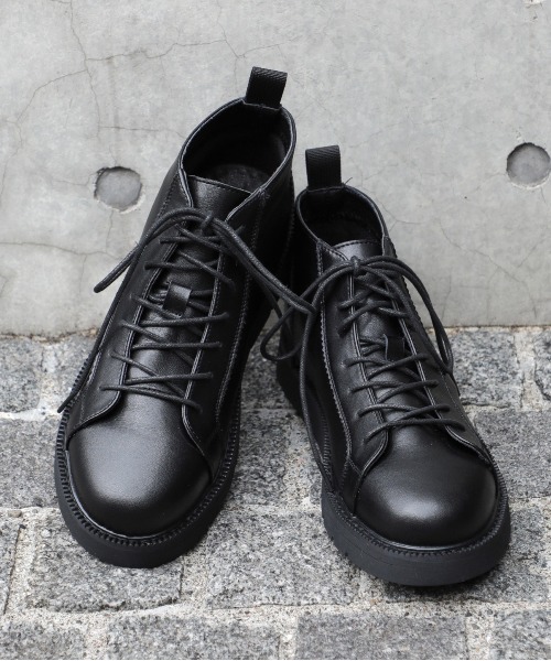 SETUP7(セットアップセブン)の「【SETUP7】High Cusion Leather Sneakerレザースニーカー KNF(ドレスシューズ・メンズ・ブラック/ブラック系その他4/ブラック系その他5/ブラック系その他3/ブラック系その他2・41/45/43)」の2枚目の写真