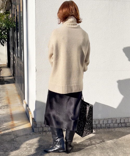 Spick and Span アセテートサテンIラインスカート 38