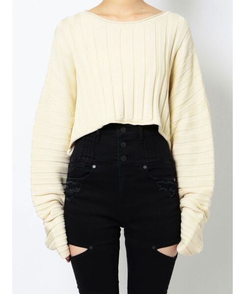 EMODA（エモダ）の「ルーズネックニット（ニット/セーター・レディース・ピンク/ブルー/アイボリー/ブラック・FREE）」の11枚目の写真