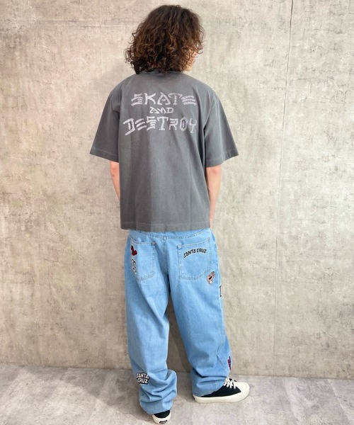 THRASHER(スラッシャー)の「【ムラサキスポーツ別注】THRASHER/スラッシャー オーバーサイズTシャツ ヴィンテージ風/フロントプリントTシャツ ピグメント加工 クルーネックTシャツ/THMM-004 MAGZIN(Tシャツ/カットソー・メンズ・ブラック×イエロー/ブラック×レッド/ブラック×ブラック/ブラック×パープル・M/L/XL)」の18枚目の写真