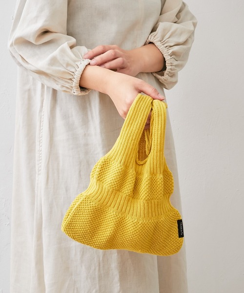BIRTHDAY BAR(バースデイバー)の「【ThinKniT】marche bag dress Sサイズ マルシェバッグ(ハンドバッグ・レディース・ピンク/グリーン/イエロー/ブルー/ブラック・フリー)」の5枚目の写真