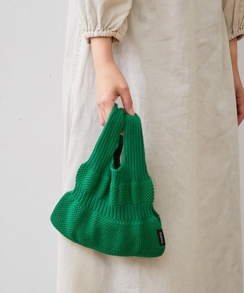 BIRTHDAY BAR(バースデイバー)の「【ThinKniT】marche bag dress Sサイズ マルシェバッグ(ハンドバッグ・レディース・ピンク/グリーン/イエロー/ブルー/ブラック・フリー)」の6枚目の写真