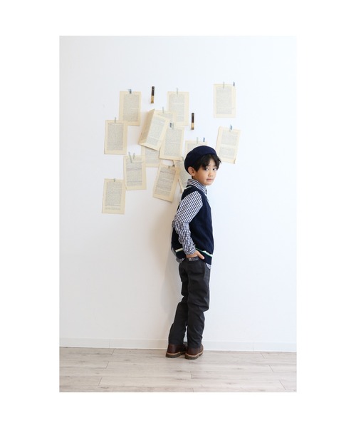 Tappet（タペット）の「ギンガム長袖シャツ（シャツ/ブラウス・キッズ・ネイビー・90cm/160cm/110cm/140cm/150cm/120cm/100cm/130cm）」の3枚目の写真