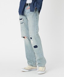 Levi's パッチワークデニム Levi's（リーバイス） ペイント ダメージ加工 パッチワーク