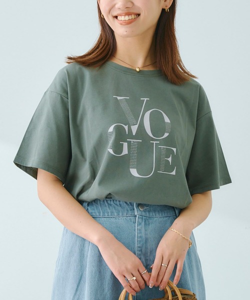 Chez toi(シェトワ)の「コットンロゴT(Tシャツ/カットソー・レディース・カーキ/アイボリー/グレイッシュベージュ/オフホワイト・FREE)」の2枚目の写真