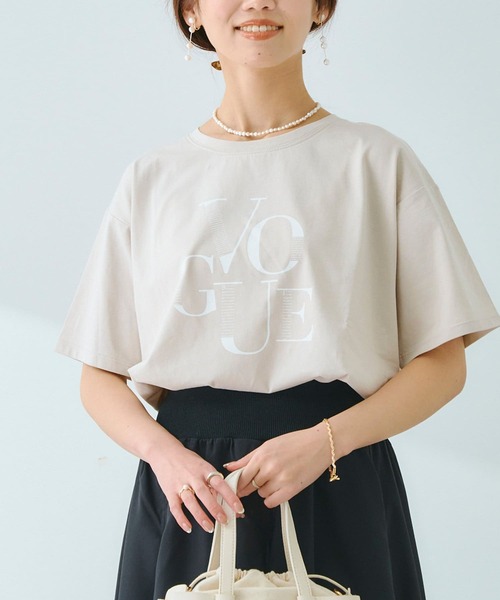 Chez toi(シェトワ)の「コットンロゴT(Tシャツ/カットソー・レディース・カーキ/アイボリー/グレイッシュベージュ/オフホワイト・FREE)」の4枚目の写真
