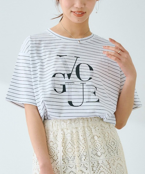 Chez toi(シェトワ)の「コットンロゴT(Tシャツ/カットソー・レディース・カーキ/アイボリー/グレイッシュベージュ/オフホワイト・FREE)」の3枚目の写真
