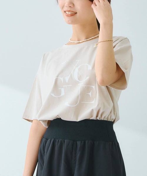 Chez toi(シェトワ)の「コットンロゴT(Tシャツ/カットソー・レディース・カーキ/アイボリー/グレイッシュベージュ/オフホワイト・FREE)」の21枚目の写真