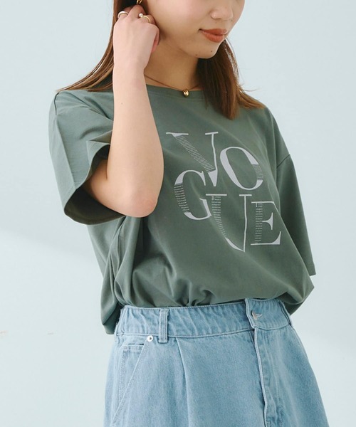 Chez toi(シェトワ)の「コットンロゴT(Tシャツ/カットソー・レディース・カーキ/アイボリー/グレイッシュベージュ/オフホワイト・FREE)」の8枚目の写真