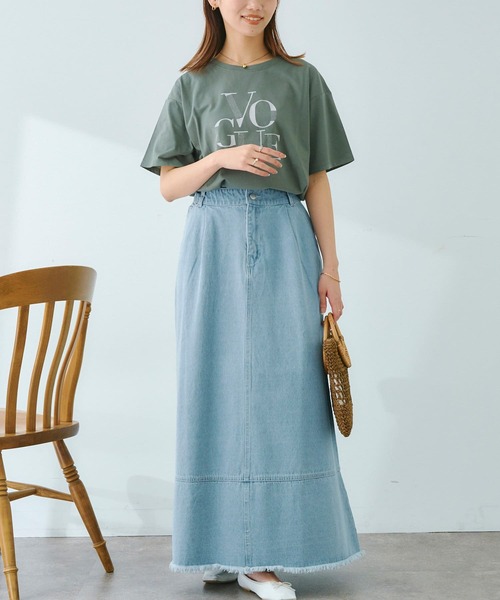 Chez toi(シェトワ)の「コットンロゴT(Tシャツ/カットソー・レディース・カーキ/アイボリー/グレイッシュベージュ/オフホワイト・FREE)」の9枚目の写真