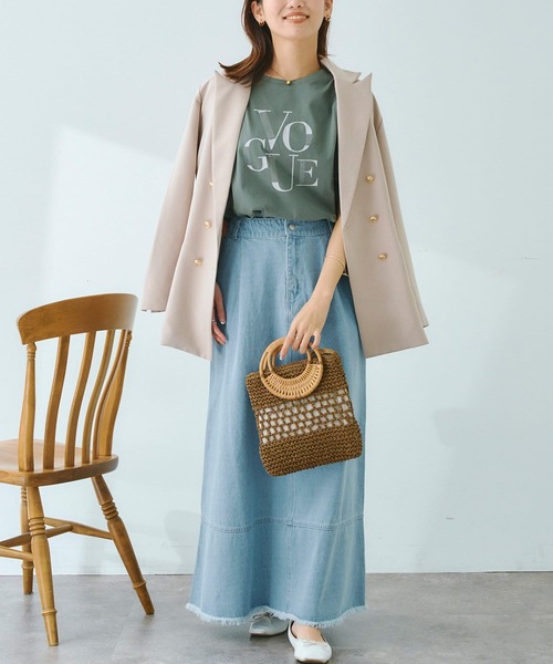 Chez toi(シェトワ)の「コットンロゴT(Tシャツ/カットソー・レディース・カーキ/アイボリー/グレイッシュベージュ/オフホワイト・FREE)」の18枚目の写真