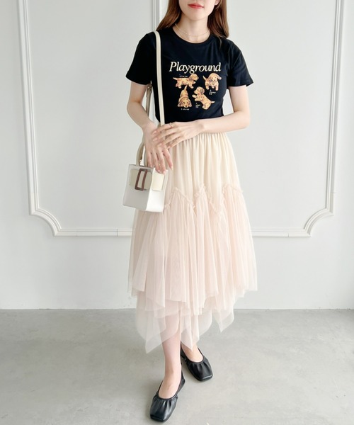 Loueme(ルエム)の「【23S/S】ドッグプリントちびTシャツ(Tシャツ/カットソー・レディース・ホワイト/ブラック/アイボリー・FREE)」の10枚目の写真
