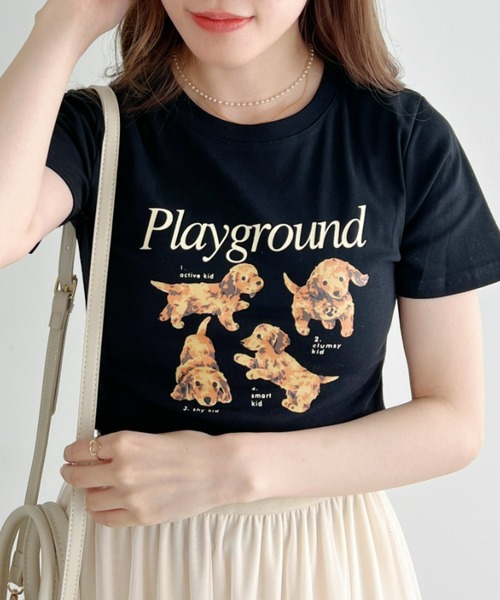 Loueme(ルエム)の「【23S/S】ドッグプリントちびTシャツ(Tシャツ/カットソー・レディース・ホワイト/ブラック/アイボリー・FREE)」の22枚目の写真
