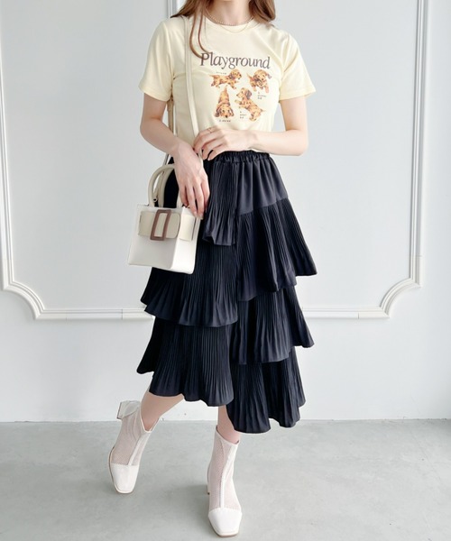 Loueme(ルエム)の「【23S/S】ドッグプリントちびTシャツ(Tシャツ/カットソー・レディース・ホワイト/ブラック/アイボリー・FREE)」の16枚目の写真