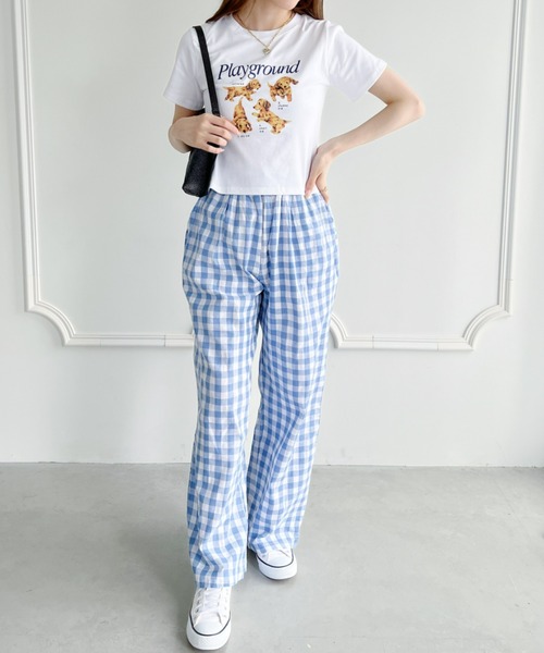 Loueme(ルエム)の「【23S/S】ドッグプリントちびTシャツ(Tシャツ/カットソー・レディース・ホワイト/ブラック/アイボリー・FREE)」の13枚目の写真