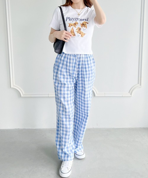 Loueme(ルエム)の「【23S/S】ドッグプリントちびTシャツ(Tシャツ/カットソー・レディース・ホワイト/ブラック/アイボリー・FREE)」の5枚目の写真
