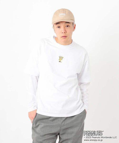 PEANUTS(ピーナッツ)の「【OUTDOOR PRODUCTS/アウトドアプロダクツ】【PEANUTS/ピーナッツ】スヌーピー コラボ Tシャツ ドロップショルダー オーバーサイズ(Tシャツ/カットソー・メンズ・ホワイト/ブルー系その他/オフホワイト/ピンク系その他・SMALL/MEDIUM/LARGE/X-LARGE)」の22枚目の写真