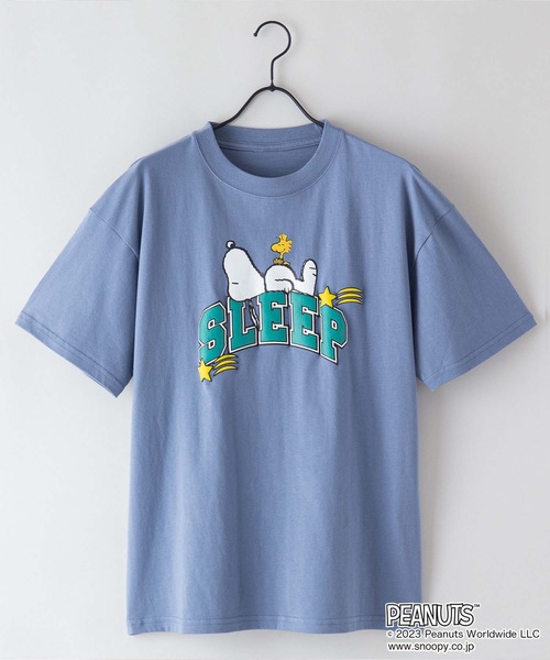 PEANUTS(ピーナッツ)の「【OUTDOOR PRODUCTS/アウトドアプロダクツ】【PEANUTS/ピーナッツ】スヌーピー コラボ Tシャツ ドロップショルダー オーバーサイズ(Tシャツ/カットソー・メンズ・ホワイト/ブルー系その他/オフホワイト/ピンク系その他・SMALL/MEDIUM/LARGE/X-LARGE)」の8枚目の写真