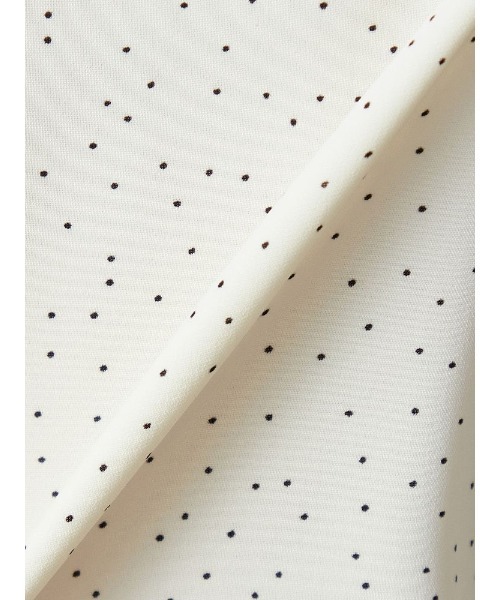 Perfect Suit FActory（パーフェクトスーツファクトリー）の「ドットハイネック　ギャザーブラウス　グリーン/ホワイト（シャツ/ブラウス・レディース・ホワイト/ライトグリーン・L/S/M）」の12枚目の写真