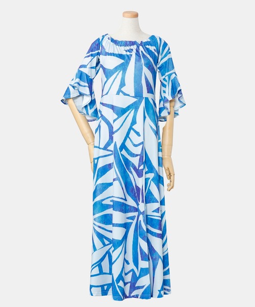 Maunaloa Ocean Blue Bird ワンピース ブルー　レディース Maunaloa（マウナロア）の「【Maunaloa】Ocean Blue Bird