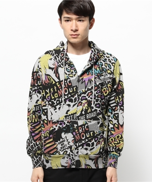 HYSTERIC GLAMOUR（ヒステリックグラマー）の「FLAMIN総柄 PK（パーカー・メンズ・その他2・MEDIUM/LARGE/SMALL）」の2枚目の写真