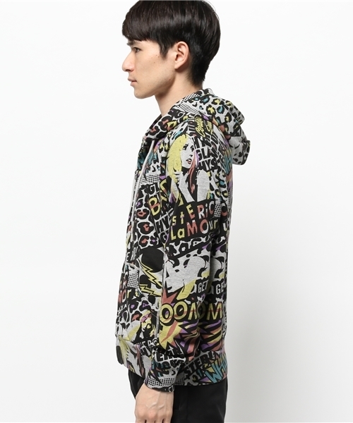 HYSTERIC GLAMOUR（ヒステリックグラマー）の「FLAMIN総柄 PK（パーカー・メンズ・その他2・MEDIUM/LARGE/SMALL）」の3枚目の写真