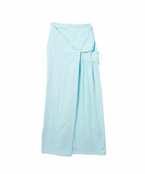 TheOpen Product(ザオープンプロダクト)の「THE OPEN PRODUCT RUCHED WRAP MAXI SKIRT GTO221SK002(スカート・レディース・ライトブルー・1)」の14枚目の写真