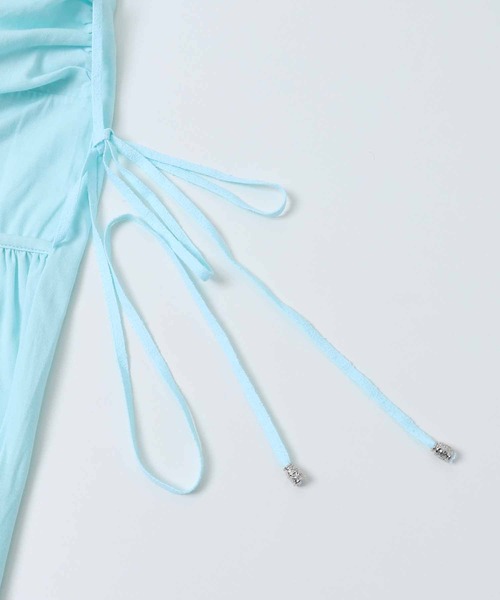 TheOpen Product(ザオープンプロダクト)の「THE OPEN PRODUCT RUCHED WRAP MAXI SKIRT GTO221SK002(スカート・レディース・ライトブルー・1)」の16枚目の写真