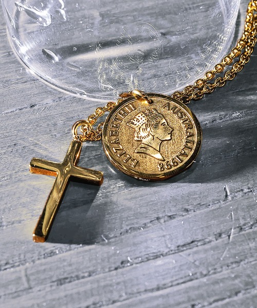 JOKER(ジョーカー)の「コインクロスネックレス メンズ Brodiaea(ブローディア)(ネックレス・メンズ・ゴールド・FREE)」の3枚目の写真